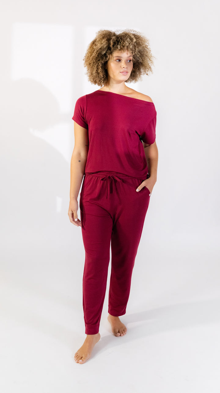 New England Pant in Merlot