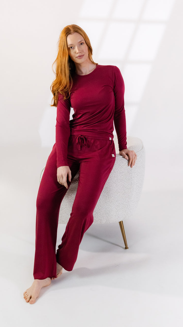 Harbor Pant in Merlot